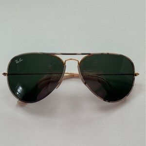Ray-Ban Gold and Camouflage Aviator Sunglasses